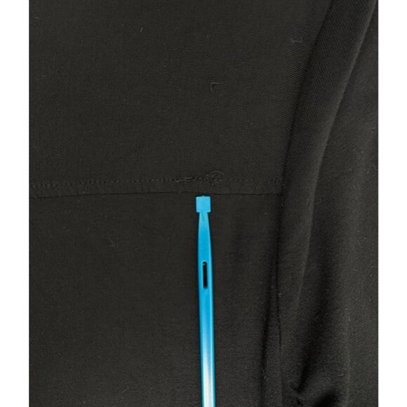 Grace Perfect Fit Black Knit Tunic Top Satin Trim Modern Chic Stretch Career XL - Picture 7 of 14